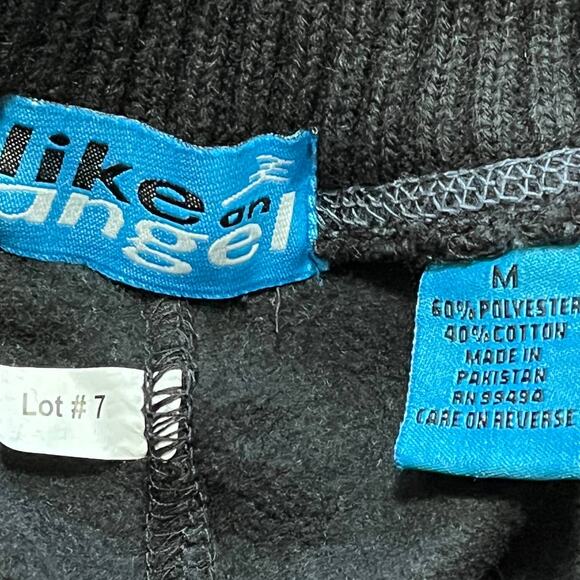 NEW LIKE AN ANGEL Fleece Lined Cable Knit Trim Heavy Sweatpants Black Gray SZ 6 - Picture 7 of 9